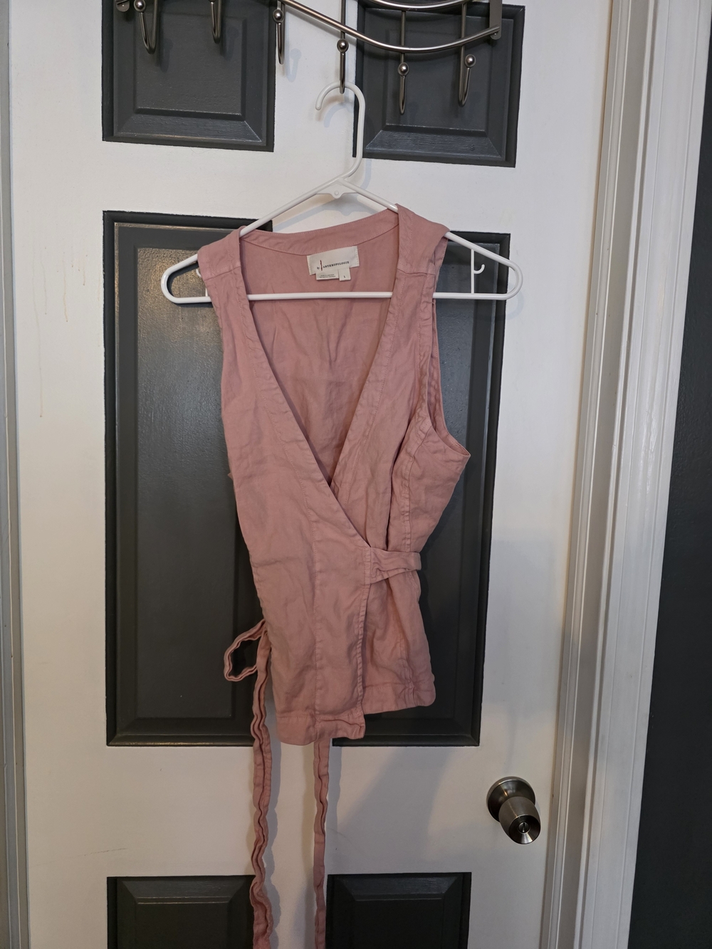 Anthropologie Pink Wrap Tank Top